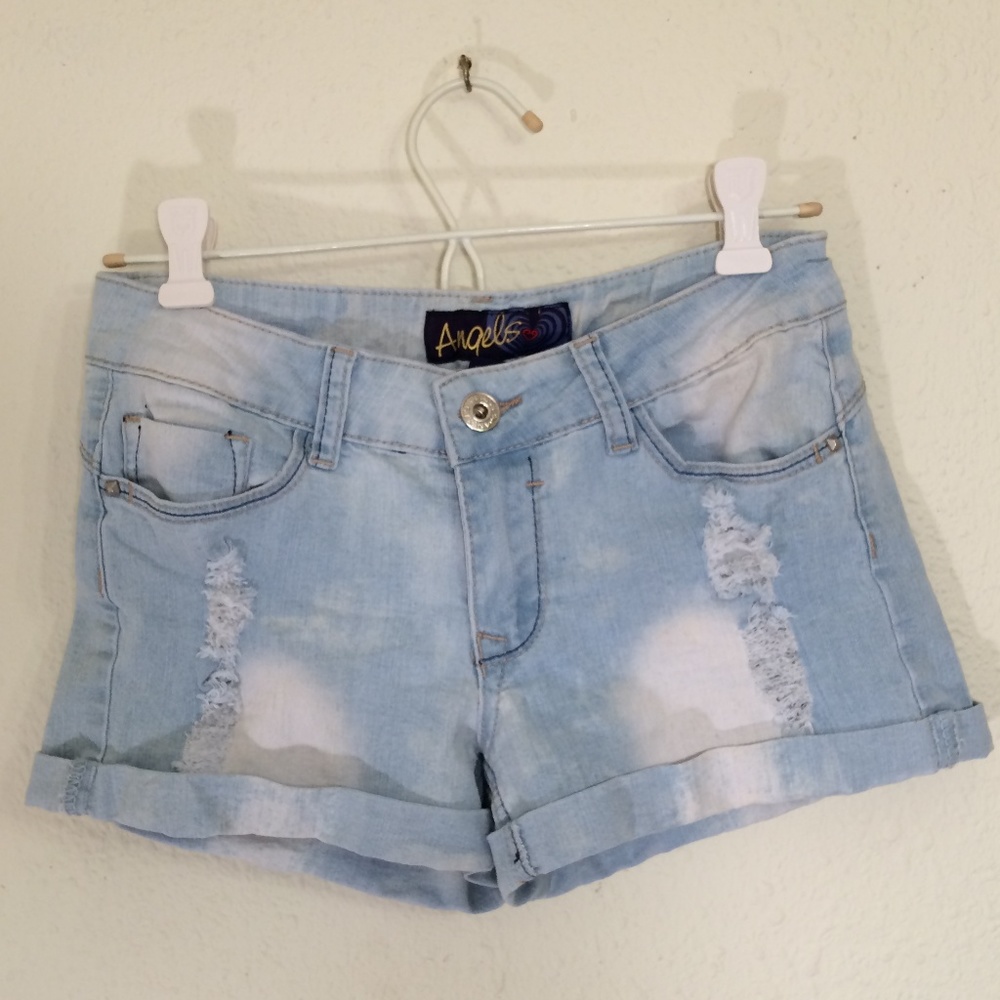 Angels  Womens 7 Distressed Denim Shorts (83)